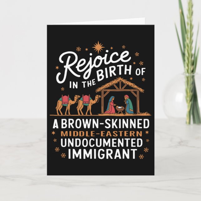 Cartão Rejoice In The Birth Of A Brown Skinned Christmas  (Frente)