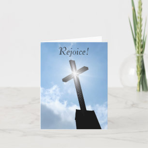Cartão Rejoice Religious Cross Spiritual Greeting Card