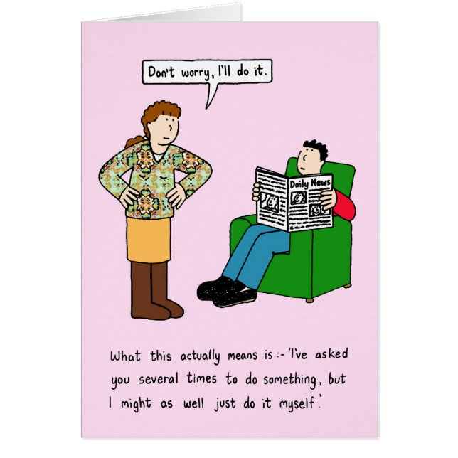 Cartão Relação Humor Cartoon (Frente)