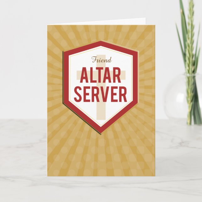 Cartão Relação Personalizada, Parabéns do Altar Server (Frente)