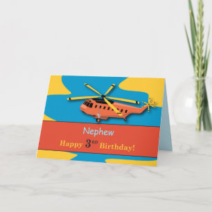 Cartão Relação Personalizada, Sobrinho, aniversário de 3 