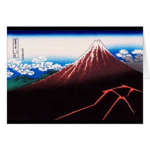 Cartão Relâmpago Monte Fuji Hokusai Belas Artes Japonesas