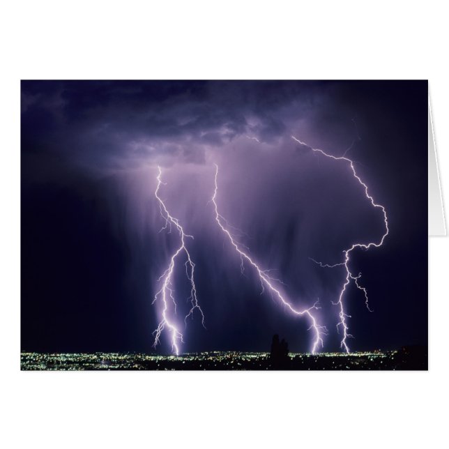 Cartão Relâmpago sobre Salt Lake Valley, Utah. (Frente Horizontal)