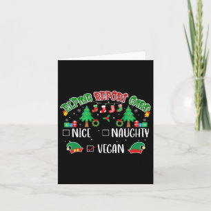 Cartão Relatório de Natal Vegano Bonzinho ou Malvado Corr
