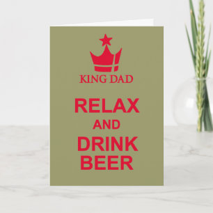 Cartão Relax and drink beer Father's Day grey red card