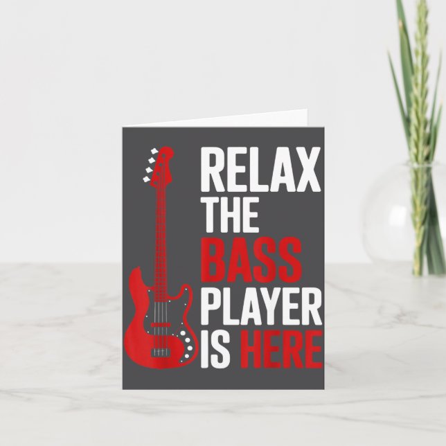 Cartão Relax The B Player Is Here Retro Guitar Musician F (Frente)