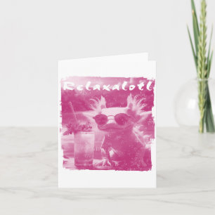 Cartão Relaxalotl, cor-de-rosa