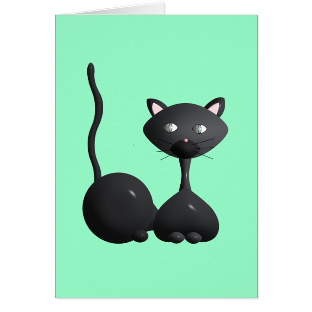 Cartão relaxamento do gatinho em verde (Frente)