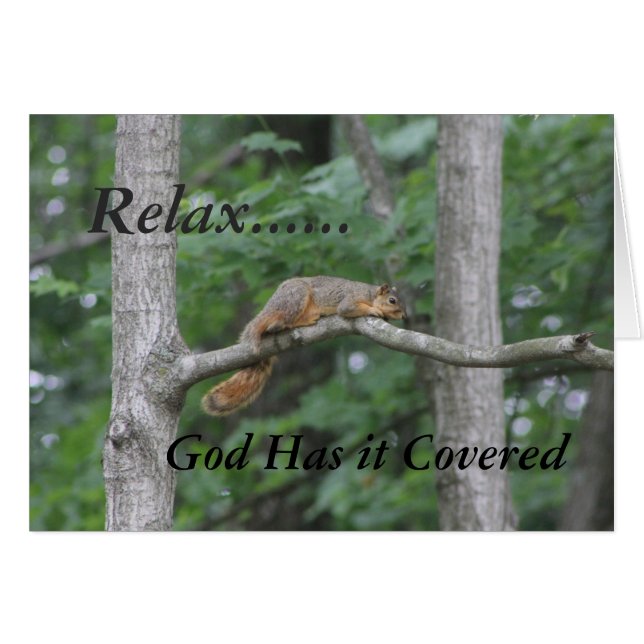 Cartão Relaxe.....Deus Cobriu-O - Dentro Vazio (Frente Horizontal)