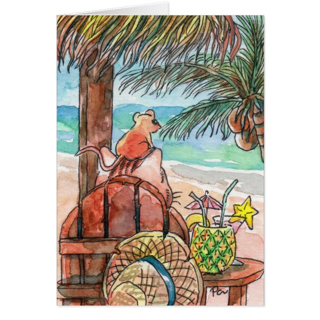 Cartão Relaxe em Beach (Frente)