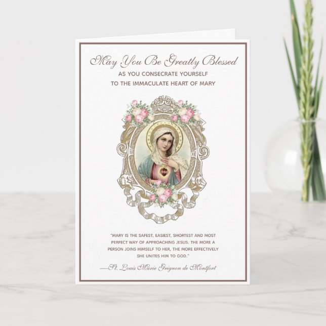 Cartão Religião Católica à Virgem Maria (Frente)