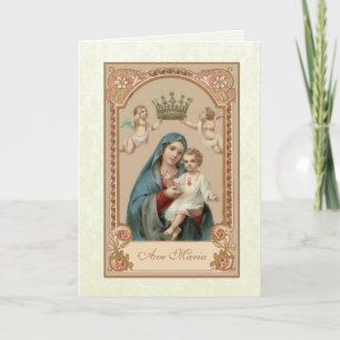 Cartão Religiosa Abençoada Mãe Mary Amor Jesus