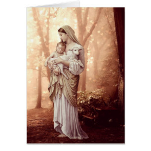 Cartão Religiosa Mary Jesus Bom Pastor Católico