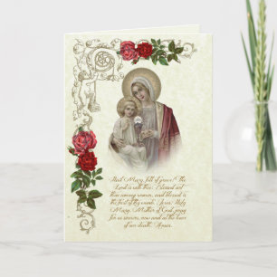 Cartão Religiosa Virgem Maria Jesus Primeira Comunhão Sol