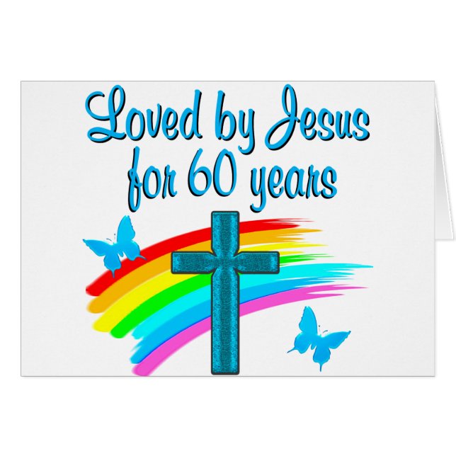 CARTÃO RELIGIOSO COM 60 ANOS (Frente horizontal)