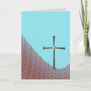 Cartão religioso cristão nota cruz vazia