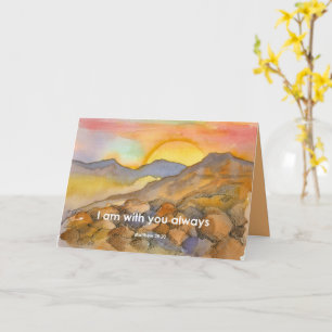 Cartão Religioso Estou Com Você Sempre Escritura Matthew