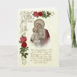 Cartão Religioso Virgem Maria Jesus Ave Maria