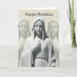 Cartão Religious Birthday Card for a Nun<br><div class="desc">This beautiful card has three images of a statue of Mary, Mother of God, . Two of the background images are faded for effect. A wonderful way to wish a Nun, or someone in the religious field a happy birthday. There is a mistake on the inside writing, as I left...</div>