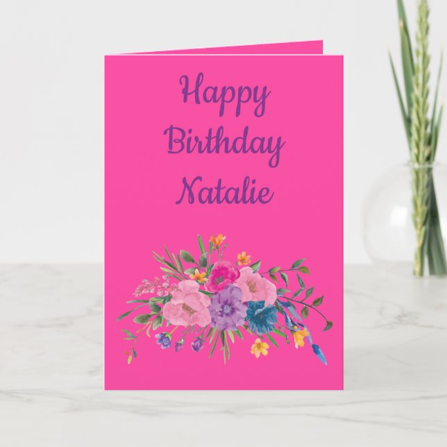 Cartão Religious birthday for her watercolor floral (Frente)