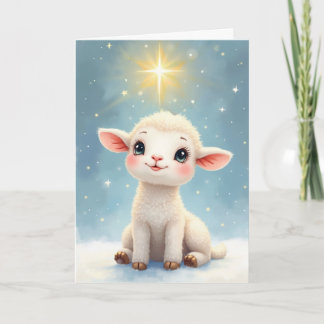 Cartão Religious Christmas The Lion and the Lamb and Star