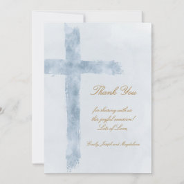 Cartão religious event blue cross thank you Card