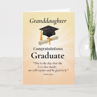 Cartão Religious Granddaughter Graduation Congratulations