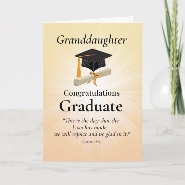 Cartão Religious Granddaughter Graduation Congratulations (Frente)