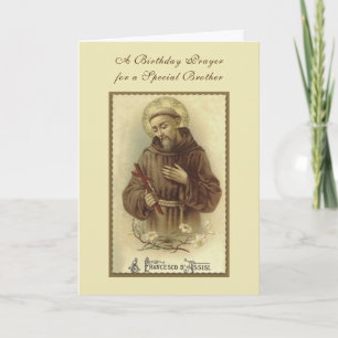 Cartão Religious St. Francis Catholic Brother Birthday