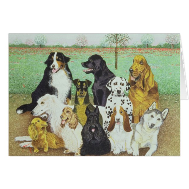 Cartão Relógio do cão (Frente Horizontal)