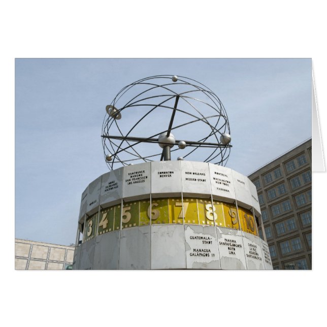 Cartão Relógio mundial em Berlim (Frente Horizontal)