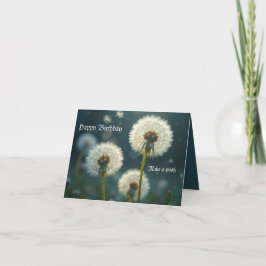 Cartão Relógios de Dandelion fazem um desejo