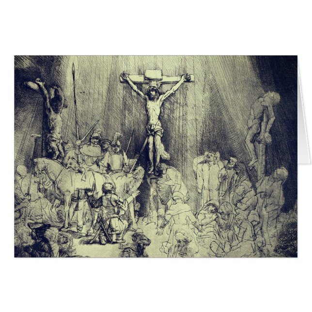 Cartão Rembrandt 1653 detalhe Três Cruzes (Frente Horizontal)