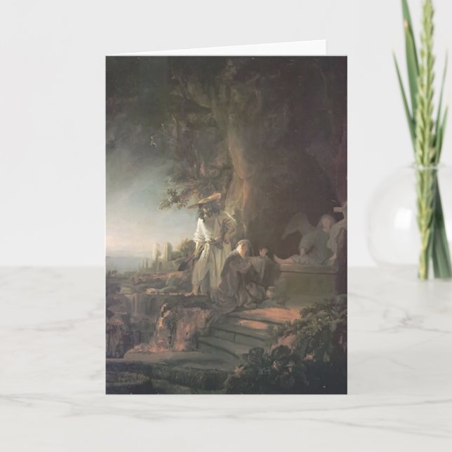 Cartão Rembrandt- Christ & St. Mary Magdalene at the Tomb (Frente)