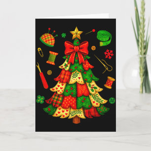 Cartão Remendo da Árvore de Natal Costura Quilter Colcha