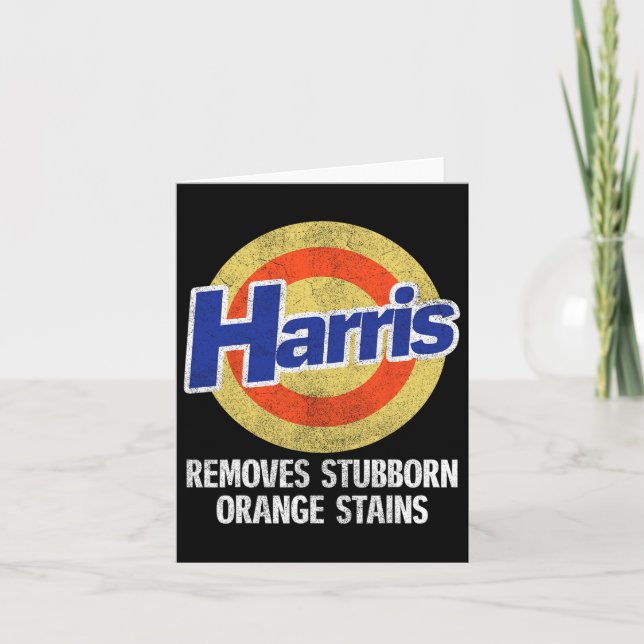 Cartão Remove Stubborn Orange Stain Kamala Harris Primeir (Frente)