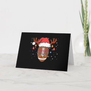 Cartão Rena de Futebol Engraçada Chapéu de Papai Noel Nat
