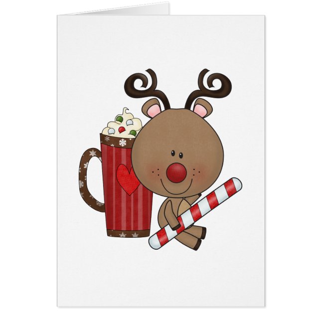 Cartão Rena de Rudy com cacau (Frente)