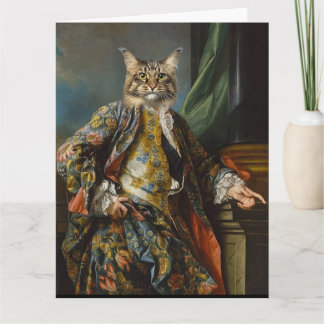 CARTÃO RENAISSANCE MAN CAT BIRTHDAY GREETING CARD