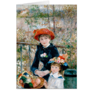 Cartão Renoir Duas Irmãs no Terrace Vintage Fine Art