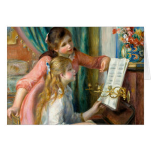 Cartão Renoir Girls no Piano impressionista