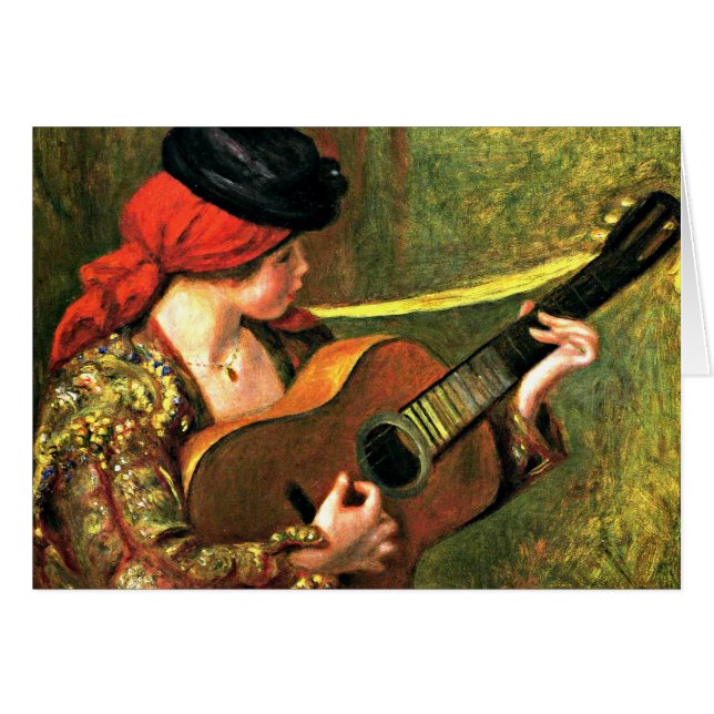 Cartão Renoir - Jovem Mulher Espanhola com Violão (Frente Horizontal)