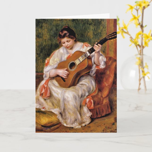 Cartão Renoir - Mulher Tocando o Violão, (Flor Amarela)