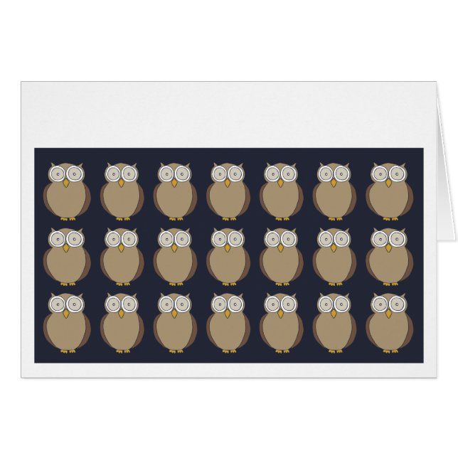 Cartão Repetição das corujas (Frente Horizontal)
