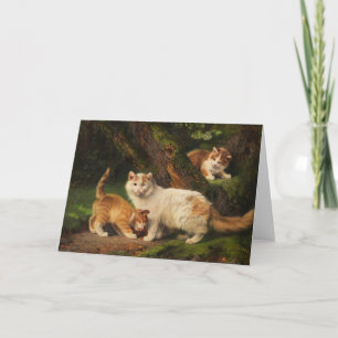 Cartão Reprodução da Família Cat Julius Adam, o Younger