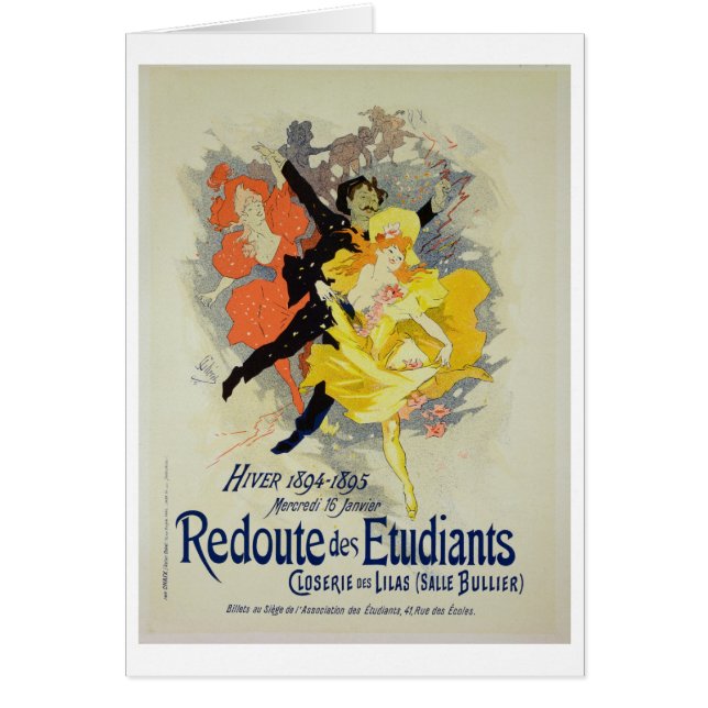 Cartão Reprodução de uma propaganda de poster 'um (Frente)