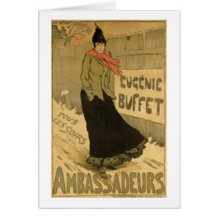 Cartão Reprodução lustre de Eugenie de uma propaganda d