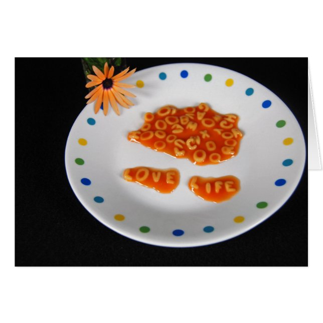 Cartão Reproduzindo com Comida (Frente horizontal)