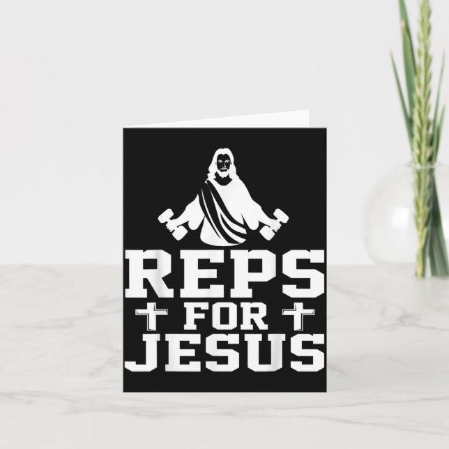 Cartão Reps For Jesus Funny Christian Gym Fitness Biceps  (Frente)