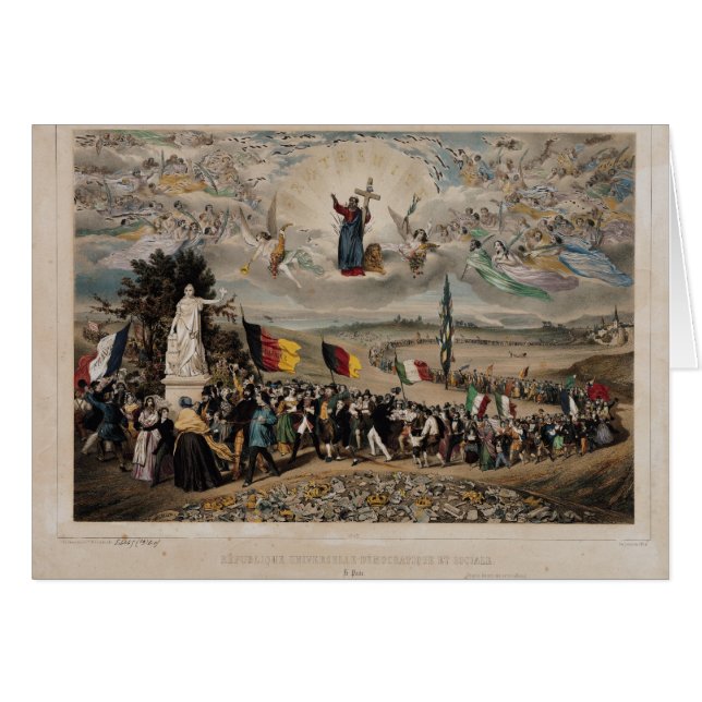 Cartão República Democrática e social universal, 1848 (Frente Horizontal)